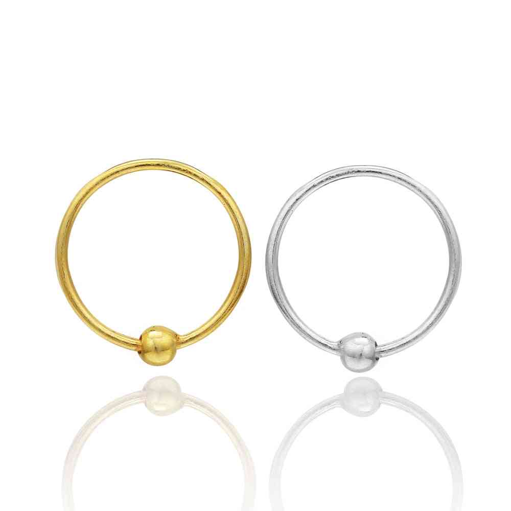925 Sterling Silver Trendy Helix Cartilage Tragus Nose Ring Piercing Jewelry
