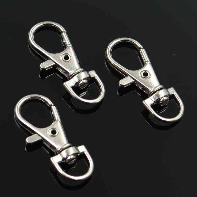 10pcs Durable Stainless Steel, Snap-on Design Keychain Hook Clasp