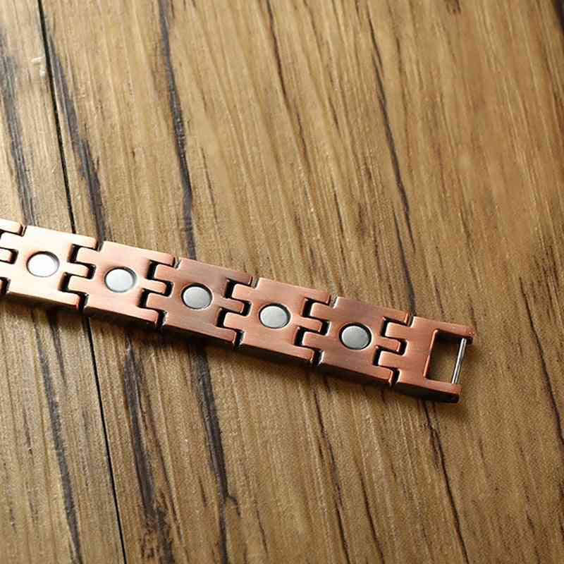 Mens Elegant Pure Copper Therapy Link Bracelet