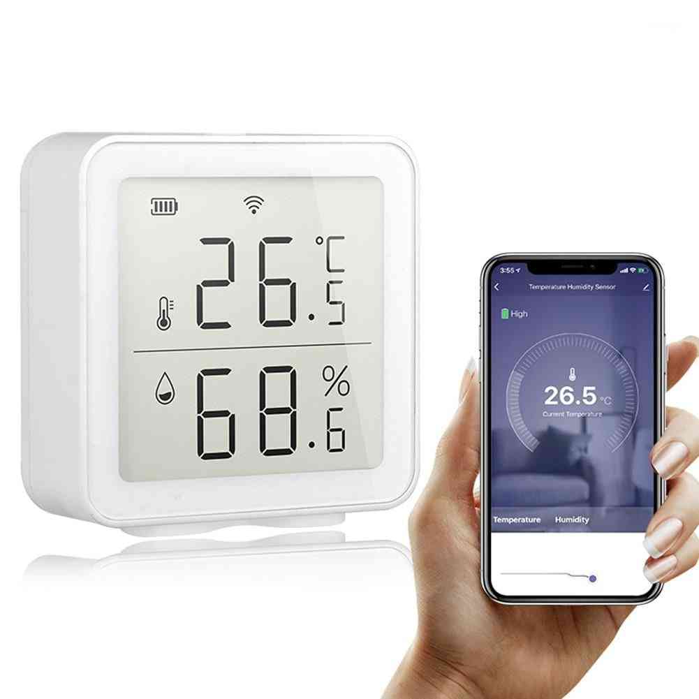 Wifi Temperature And Humidity Sensor For Indoor Hygrometer, Thermometer With Lcd Display