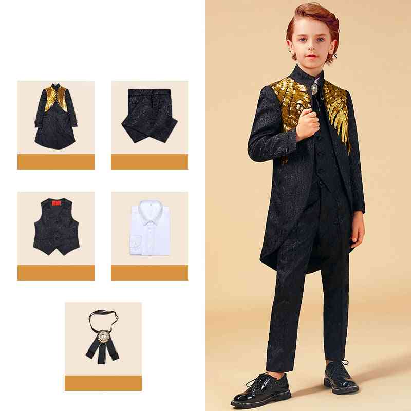 Gold Sequins, Enfant Garcon, Jogging Blazer Suit For