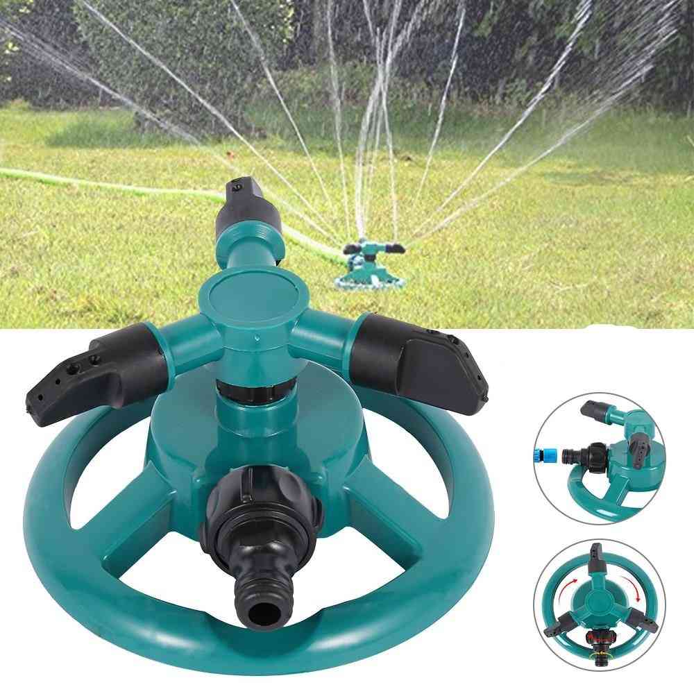 Garden Irrigation, Three-pronged Rotating, Automatic Circular Sprinkler