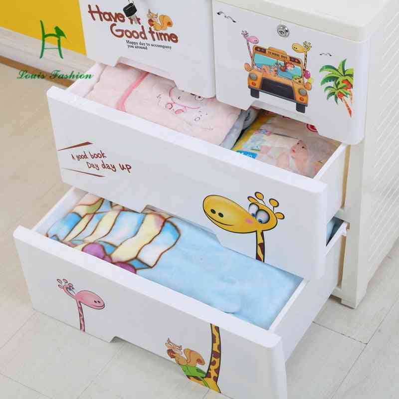 Plastic Cartoon Wardrobe, Baby Clothes Cabinet