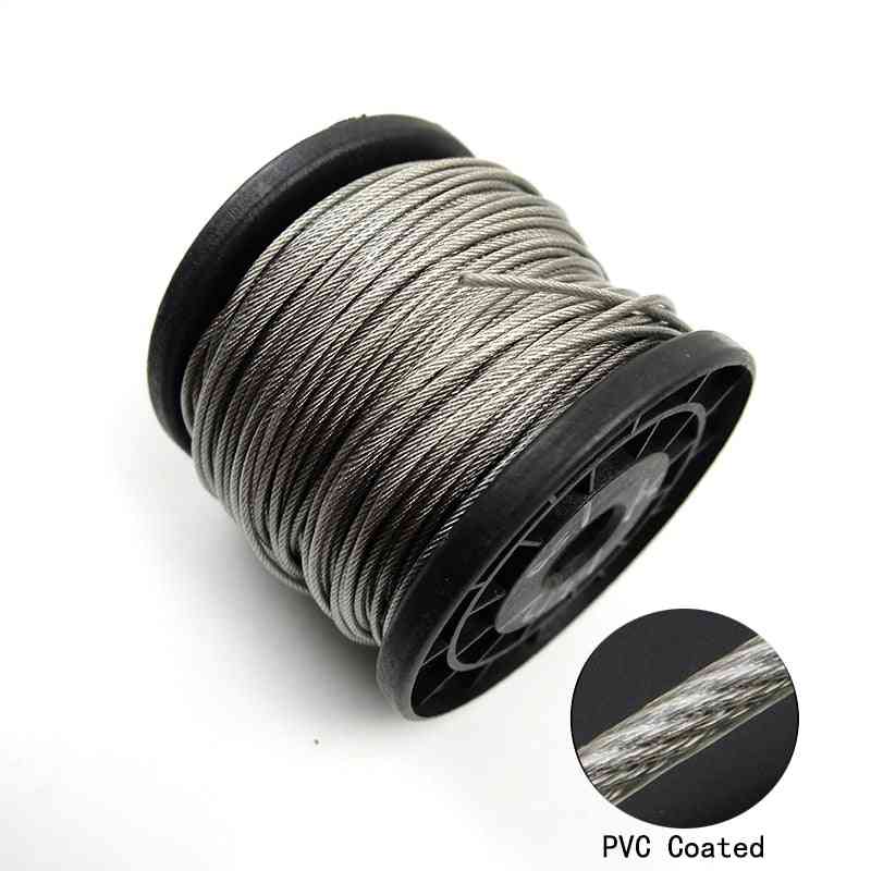 304 roestvrij staal pvc gecoate flexibele draadkabel zachte kabel transparante waslijn;