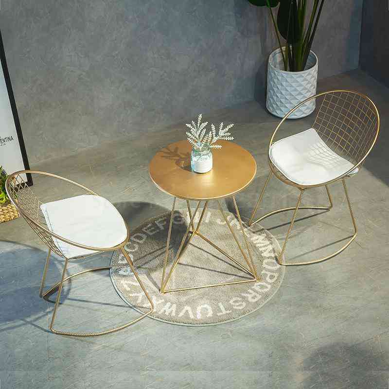 Nordic Hollow, Metal Wire Modern, Recreational Small Tables & Chairs