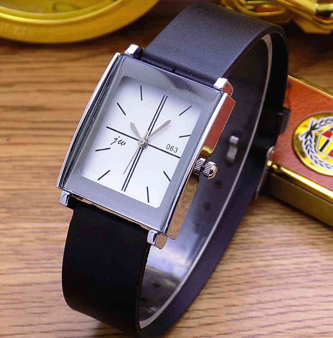 Relógio amante, relógio com pulseira de couro, relógios de pulso quadrados comerciais