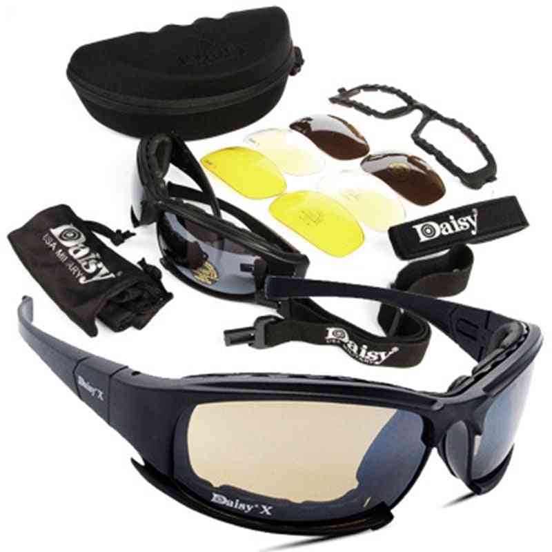 Tactical Polarized- Military Goggles With 4 Lens Shooting, Eyewear Sunglasses