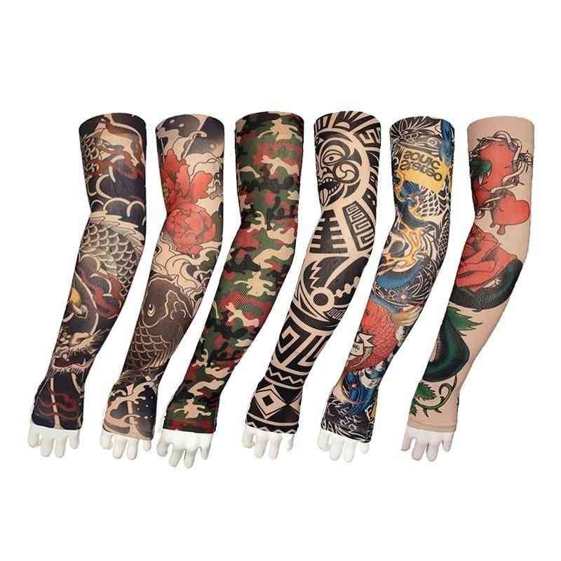 Summer Cooler- Fake Tattoo Gloves, Arm Cycling Sleeve, Women