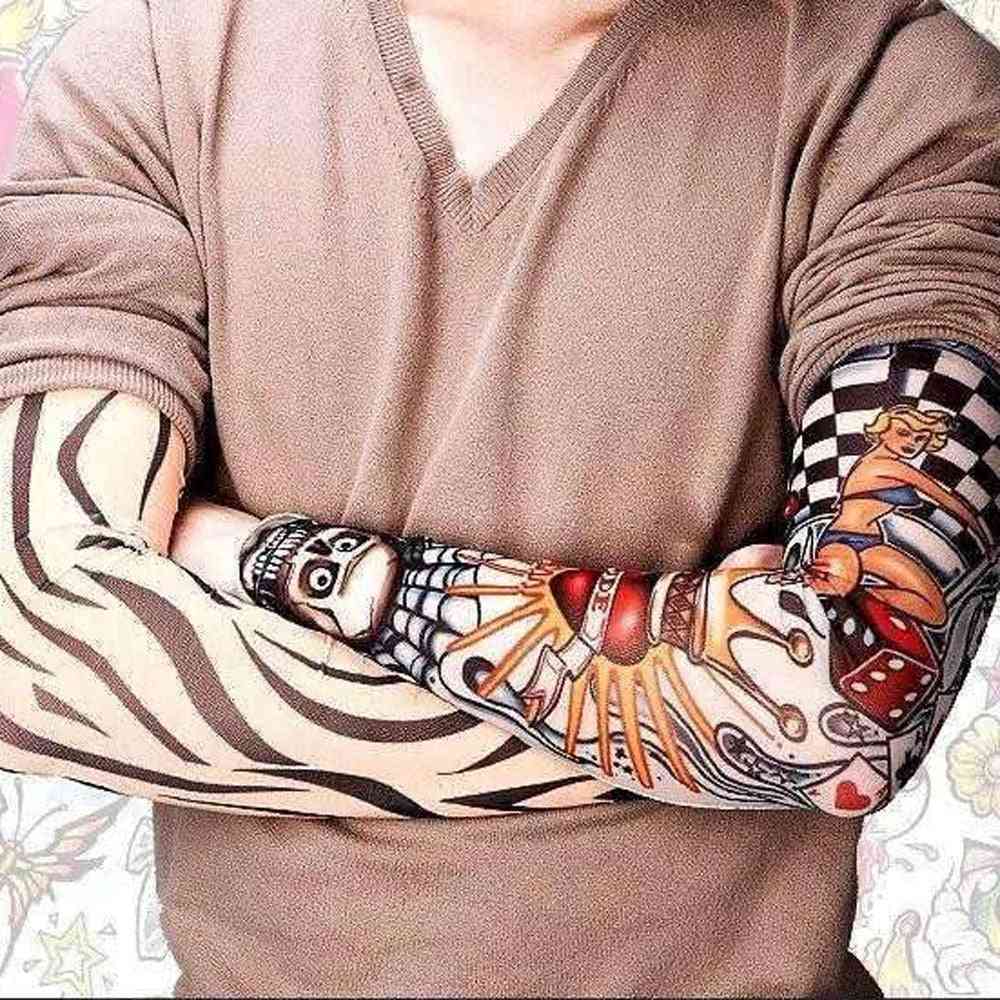 Sunscreen Hand, Fake Tattoo, Cuffs Arm Cover Sleeves & Women