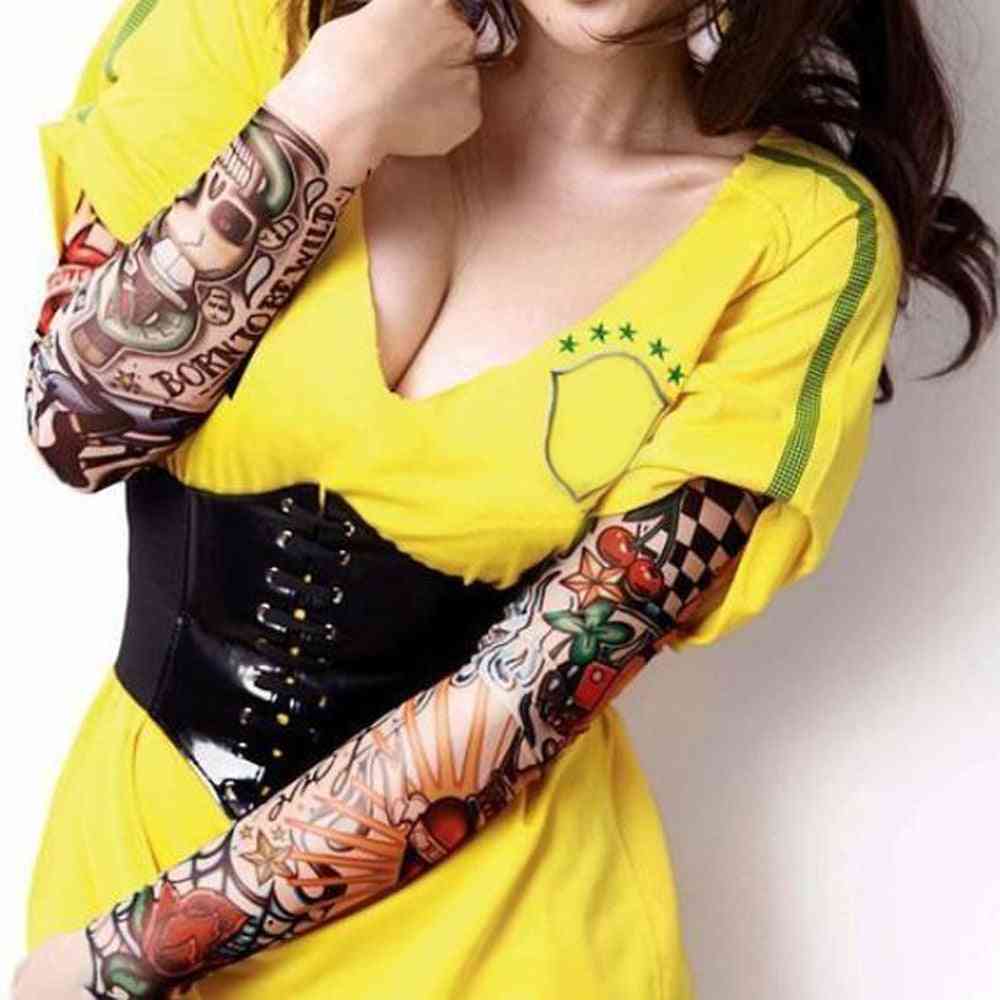 Sunscreen Hand, Fake Tattoo, Cuffs Arm Cover Sleeves & Women