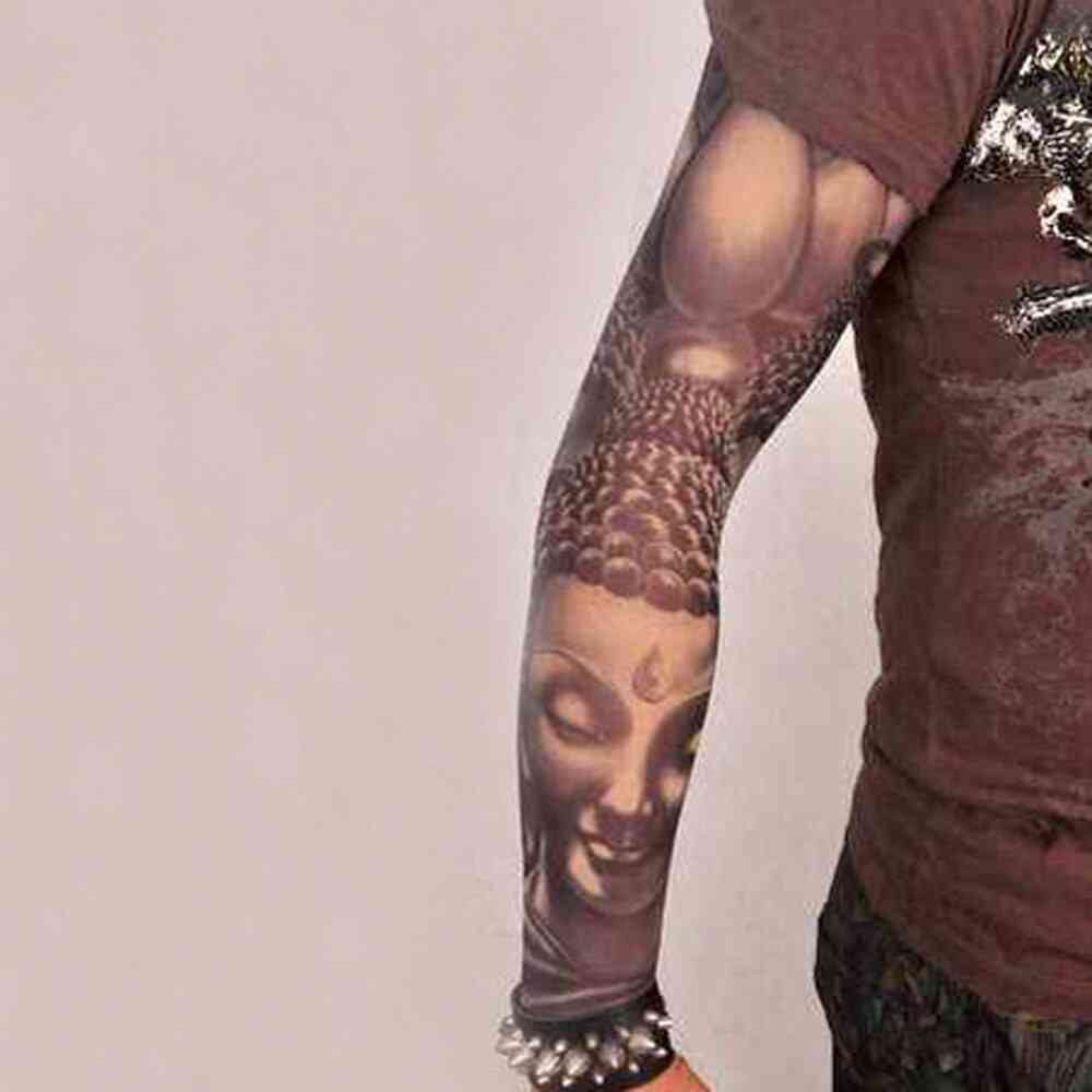 Ręka z filtrem przeciwsłonecznym, fałszywy tatuaż, mankiety, rękawy i kobiety