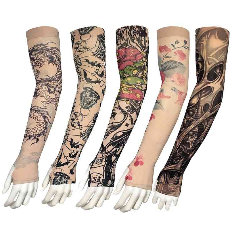 Fake Tattoo, Arm Sleeves, Dragon Design Cooler Cycling, Outdoor Driving