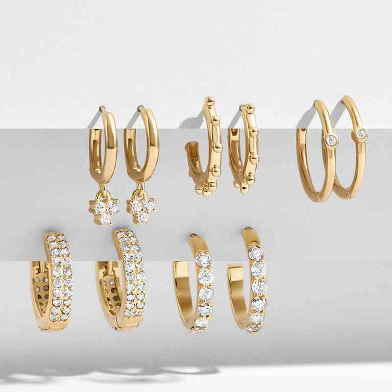 Nové barevné zirkonové zlaté náušnice pro dámské šperky