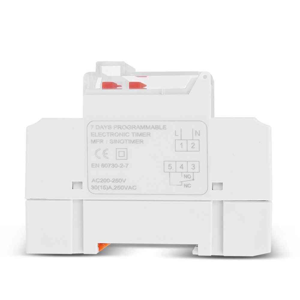 Programmable Digital Time, Switch Relay Timer Control, Din Rail Mount