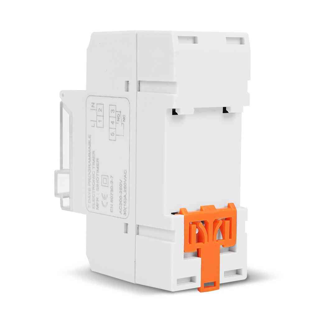Programmable Digital Time, Switch Relay Timer Control, Din Rail Mount