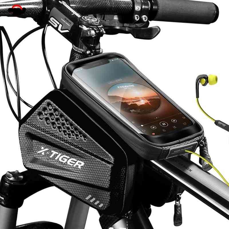 Capa para telemóvel à prova de chuva com moldura para ecrã táctil, bolsas para bicicletas