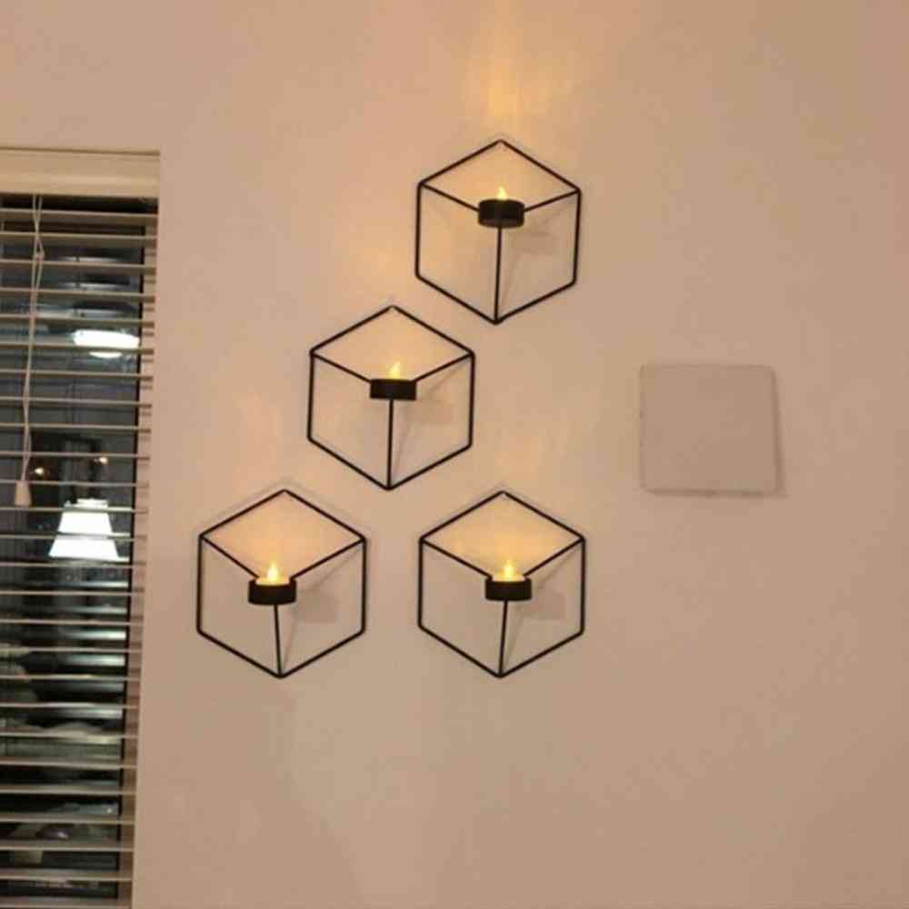 Wall Mounted, Candle Hanging Holder, Geometric Tea Light, Home Candlestick