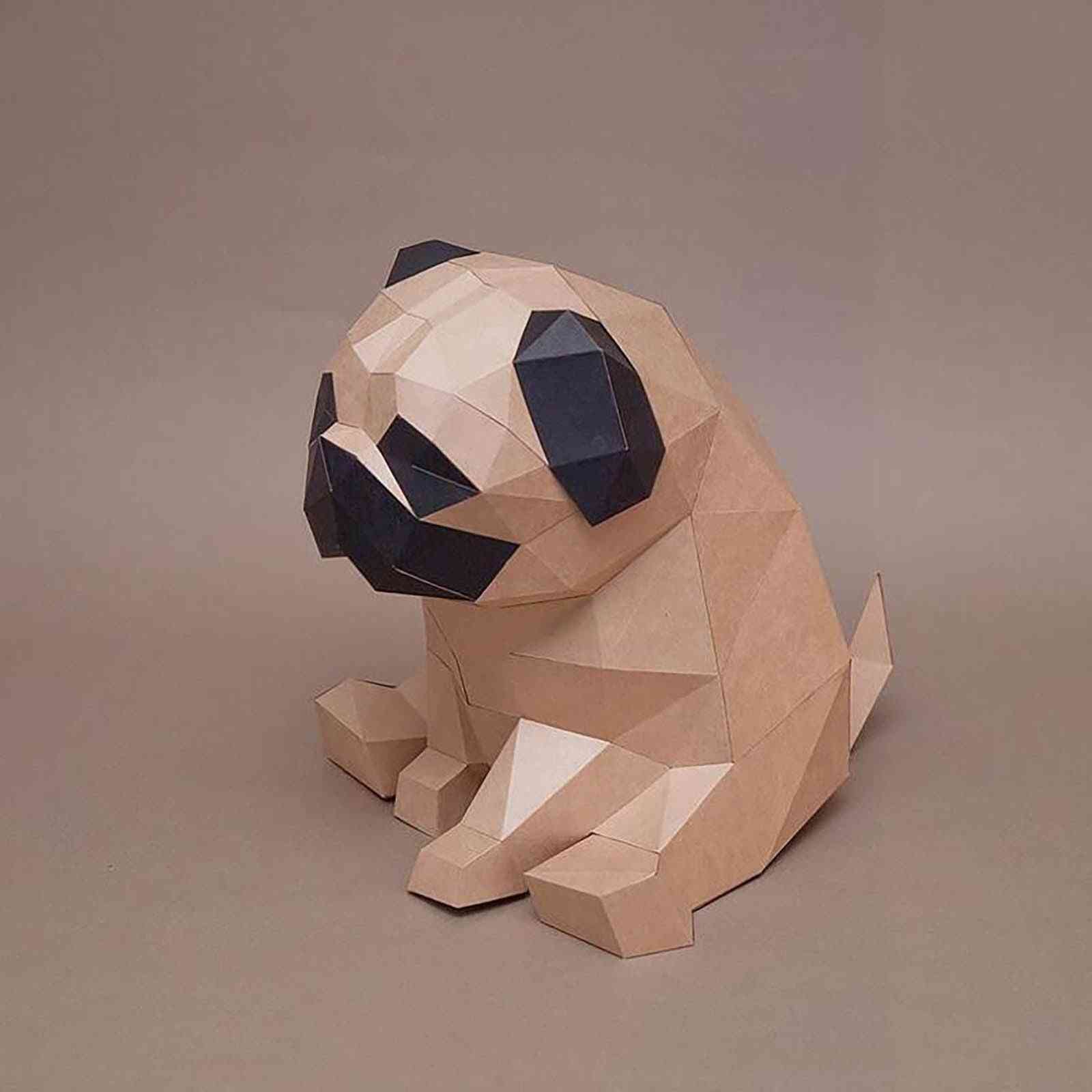 3D-model- kreative dyr til papir, hjemmevægdekoration, gåder