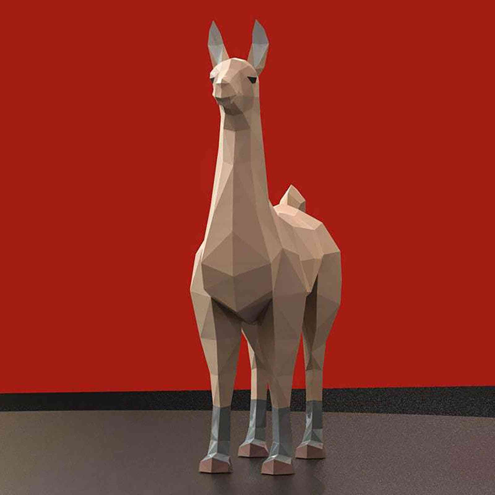 3D-model- kreative dyr til papir, hjemmevægdekoration, gåder
