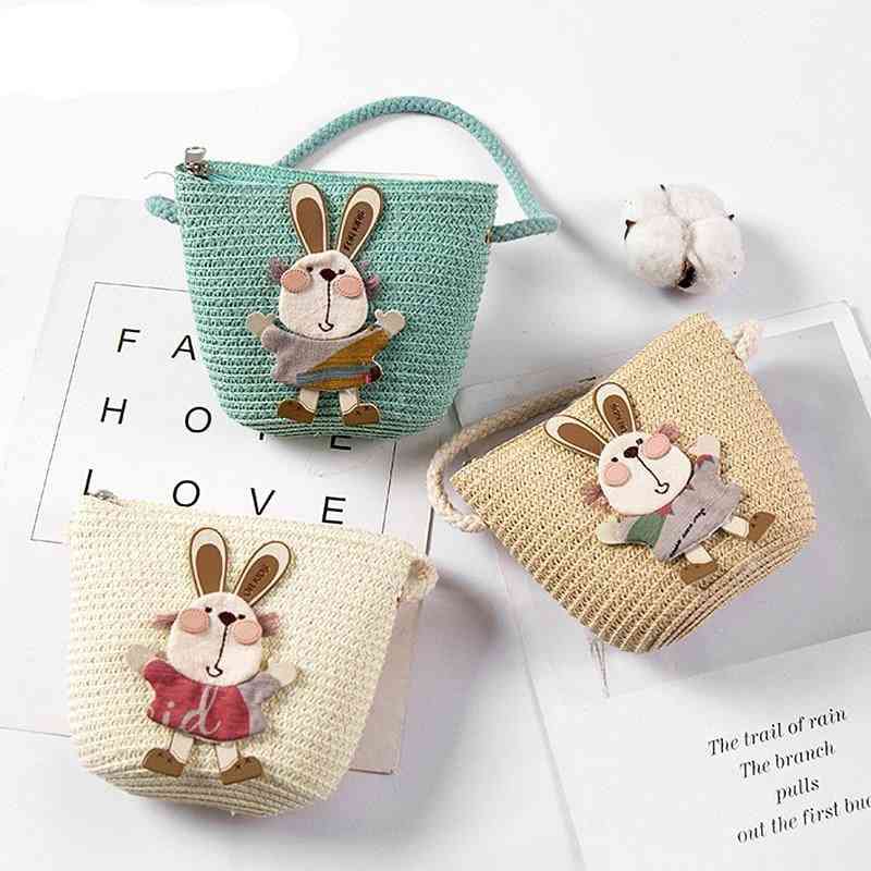 Summer Hand Straw Inclined Shoulder Exquisiteness Cartoon Coin Bags
