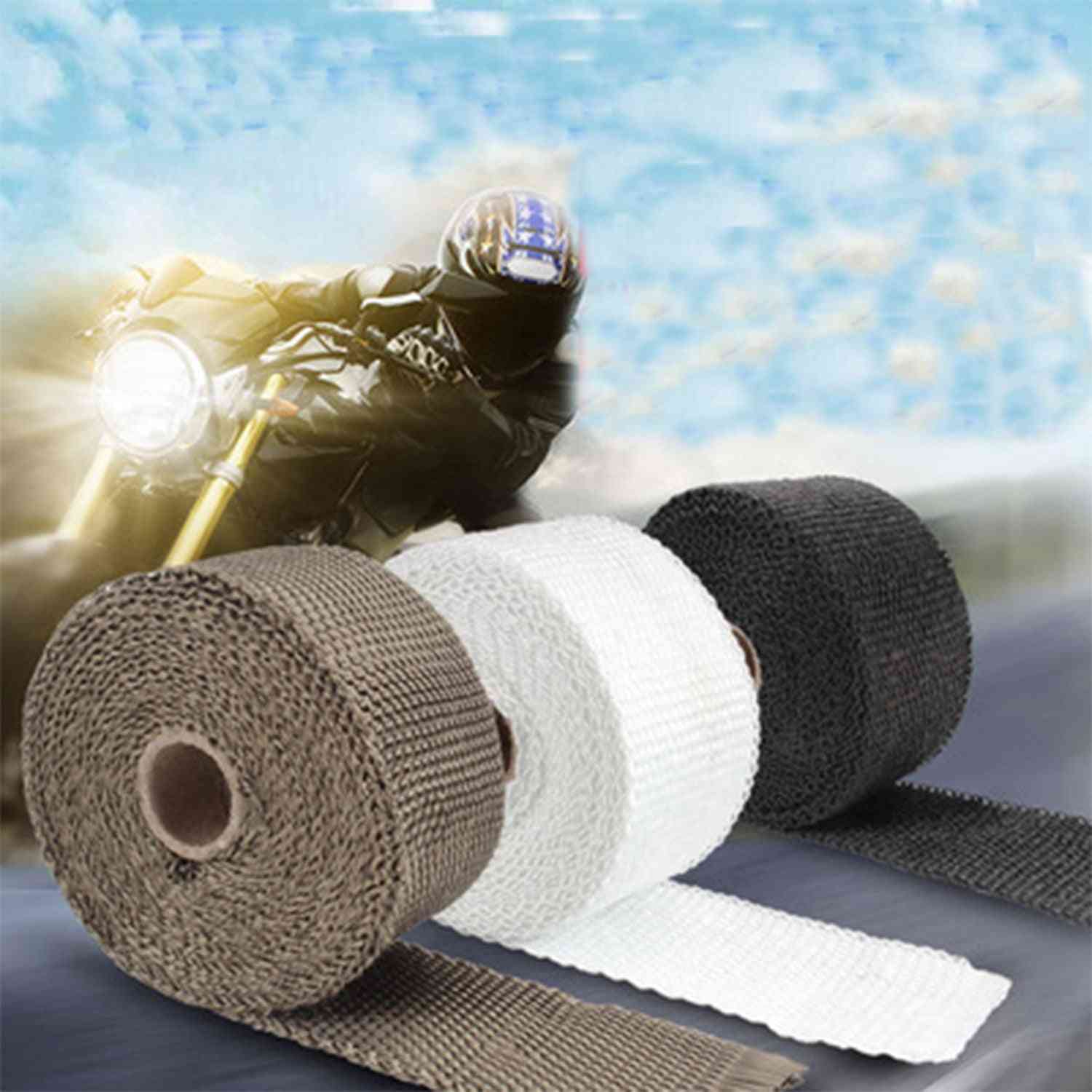 Car/motorcycle Thermal Exhaust Heat Tape Wrap Pipe Shields Manifold Header Insulation