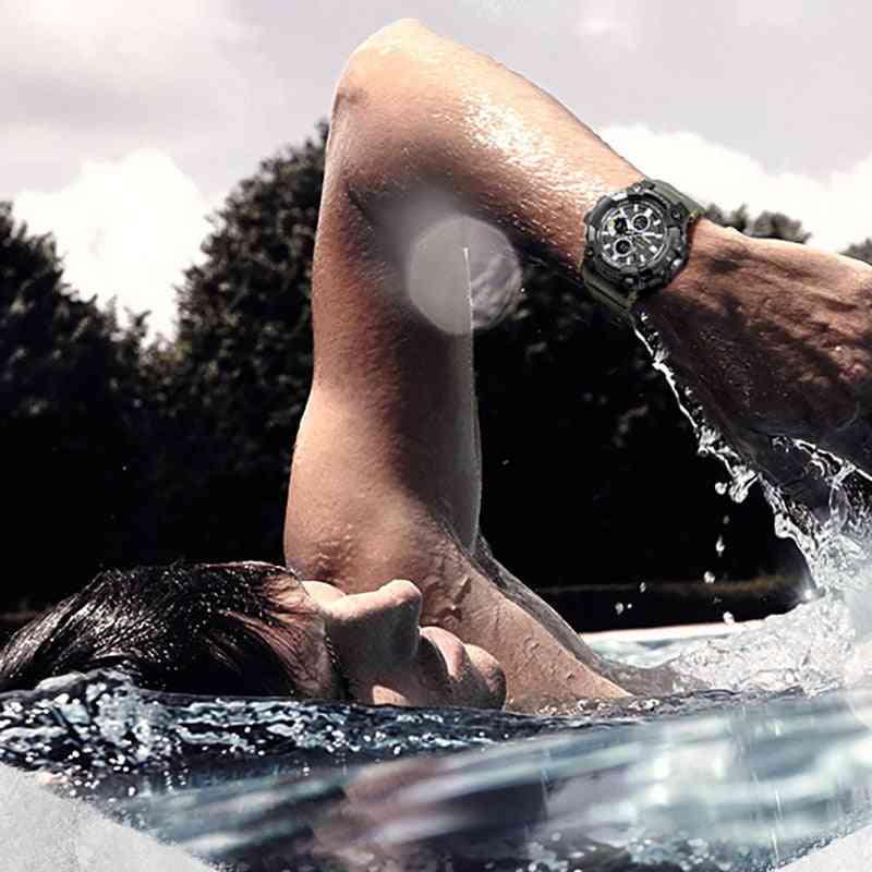 Relojes deportivos de doble tiempo, resistentes a los golpes, a prueba de agua de 50 m