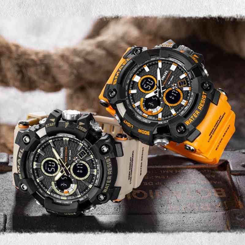 Dual Time, Shock Resisitant, 50m Waterproof Sport Watches