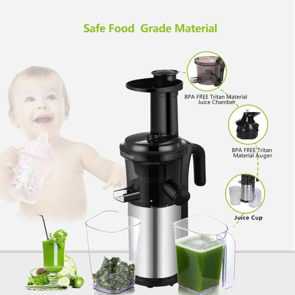 Stainless Steel Masticating, Slow Auger,  Fruit And Vegetable, Cold Press Juicer Machine