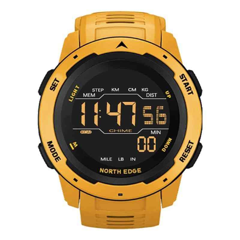 Men Digital Watch, Dual Time Pedometer Alarm Clock