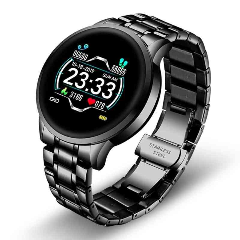 Rustfrit stål digitalt ur, mænds elektroniske led armbåndsure