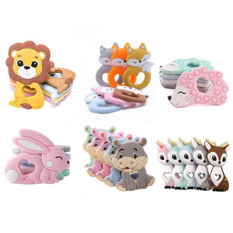 Rozătoare de silicon pentru bebeluși, animale de desene animate, jucărie cu tijă mică