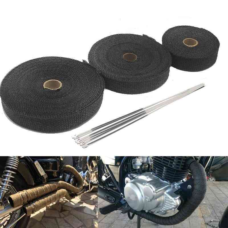 Motorcycle Exhaust Thermal Tape, Header Heat Wrap Manifold Insulation Roll Resistant