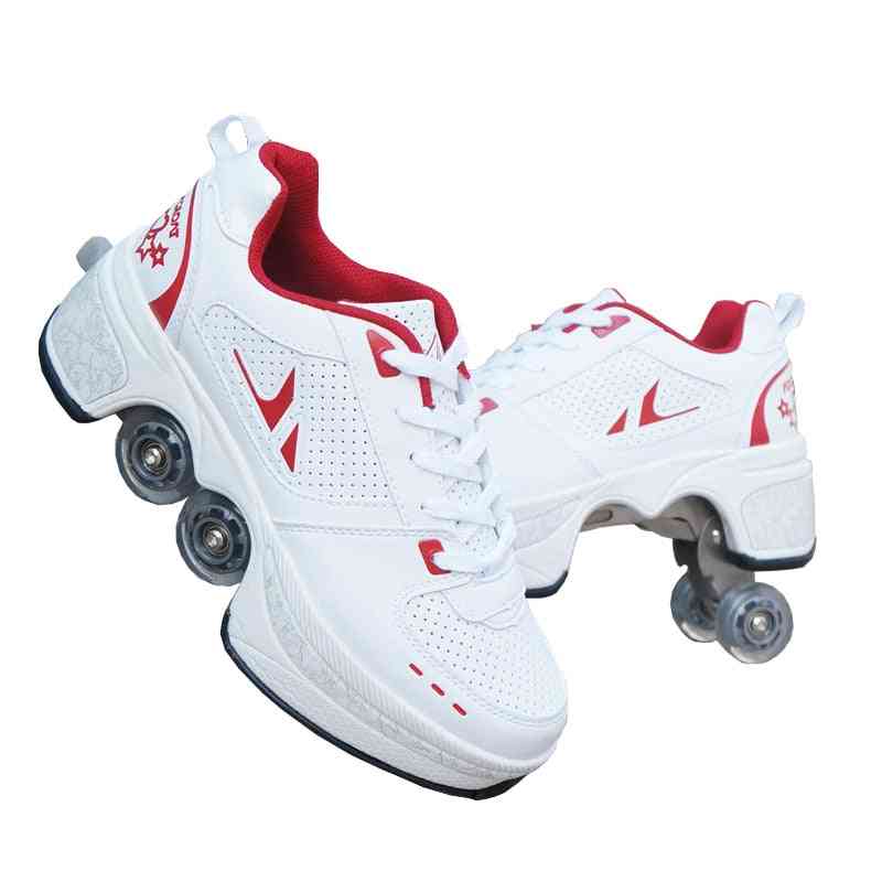 Casual Sneakers Walk Roller Deform Runaway Four-wheeled Skates