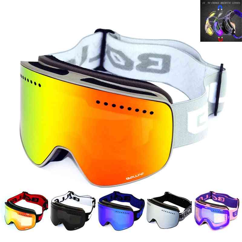 Anti-fog Uv400 Snowboard Goggles, Men Women Ski Glasses, Eyewear Case