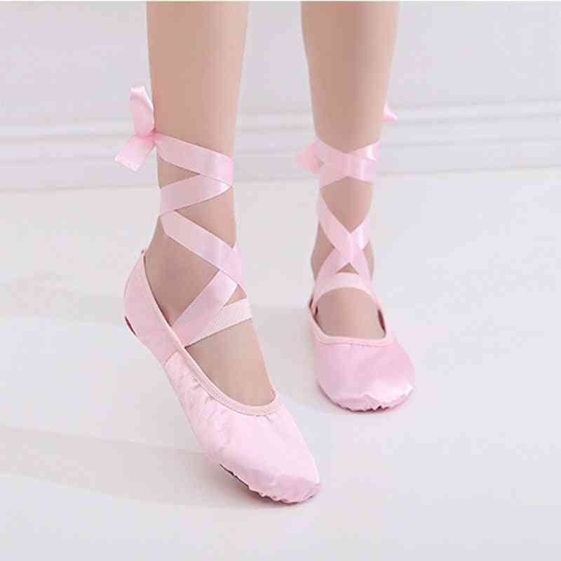 Flower Secret Pointed, Satin Upper Ribbon With Toe Pads Shoes Set-3