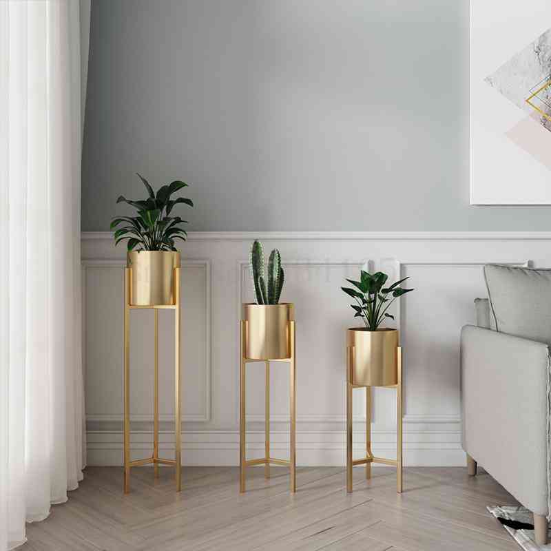 Iron Flower Pot Holder, Floor-standing For Home Living Room Decorative