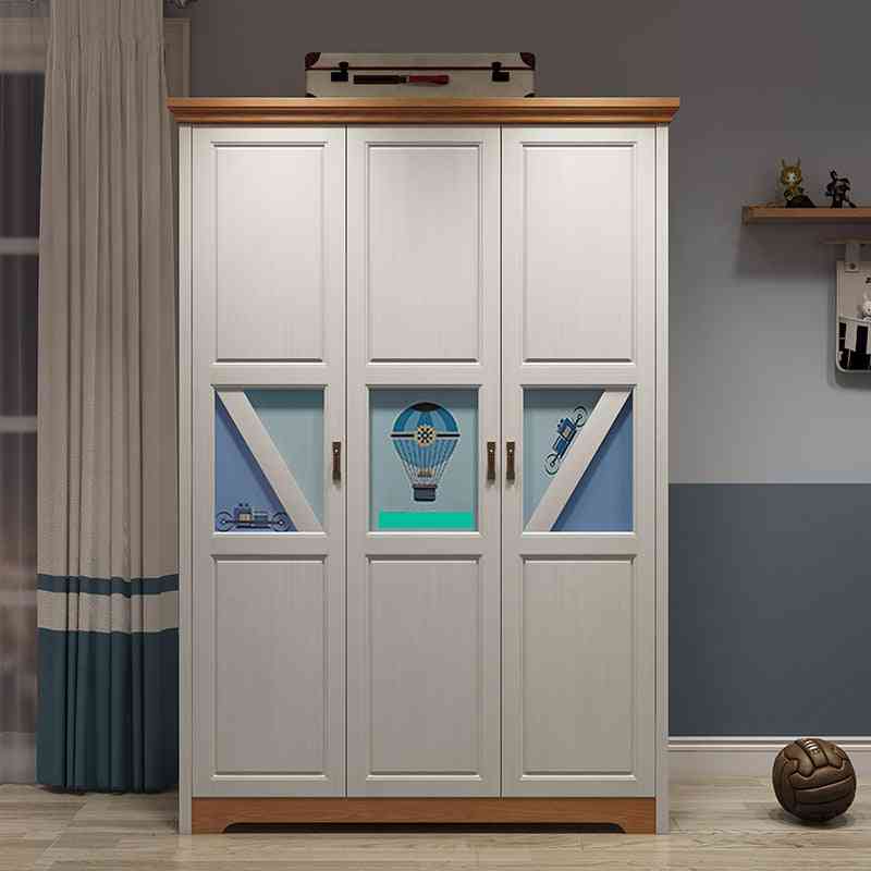 3-door Wood Teenager Bedroom, Wardrobe Nordic Modern, Storage Cabinet