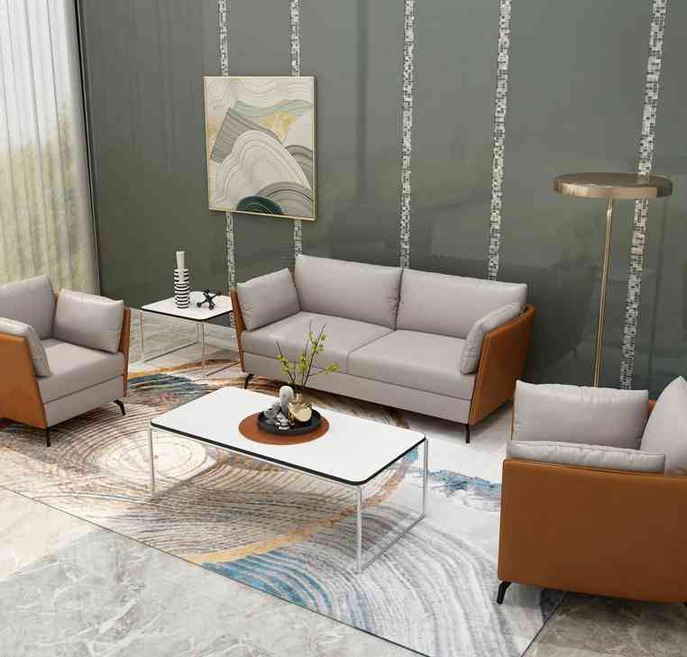 Moderná obývačka, gaučový nábytok, kožená sedacia súprava