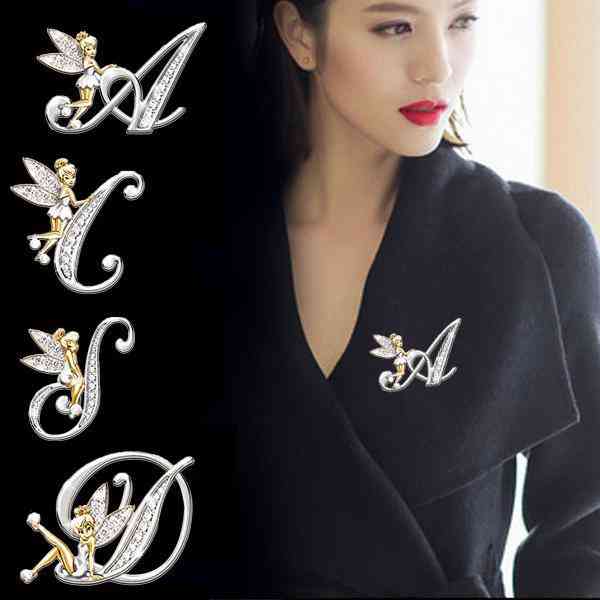 Elf Angel Lapel, Crystal Letter Word Brooches Accessories