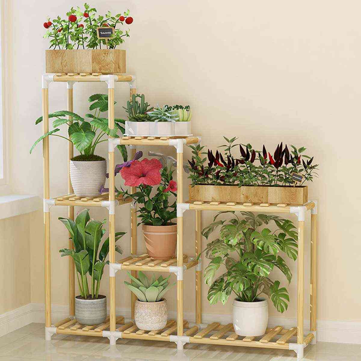 Wooden Flower Rack, Plant Stand Multi-layer Shelves