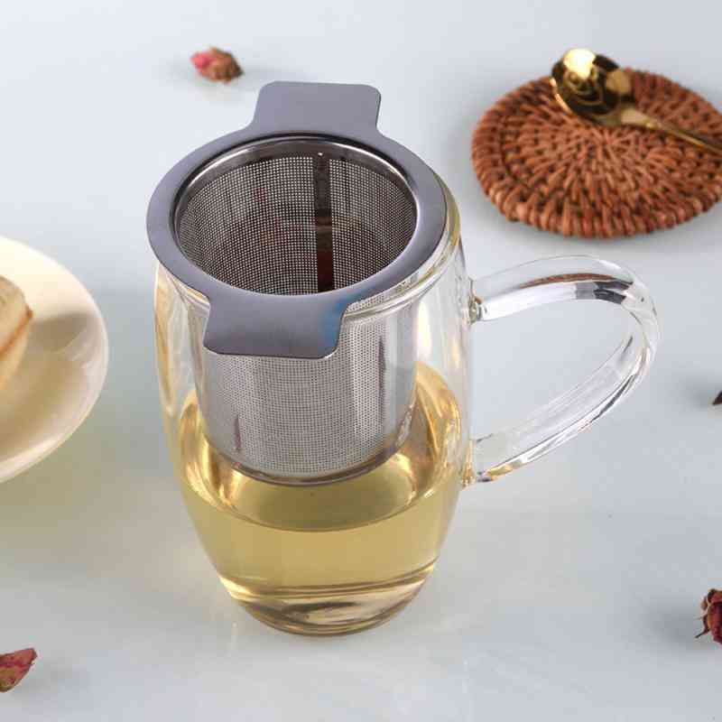 Mesh Tea Infuser Reusable Strainer, Double Ear Teapot For Household, Office