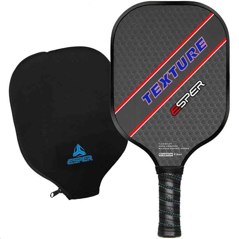 Pickleball Paddle- Lightweight Graphite Racquet, Textured Surface Racket (black)
