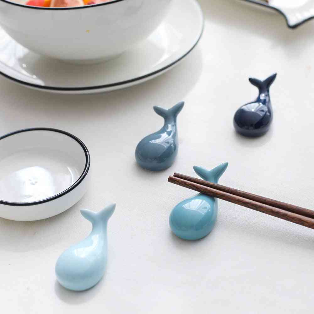 Lucky Whale Ceramic Chopsticks Holder