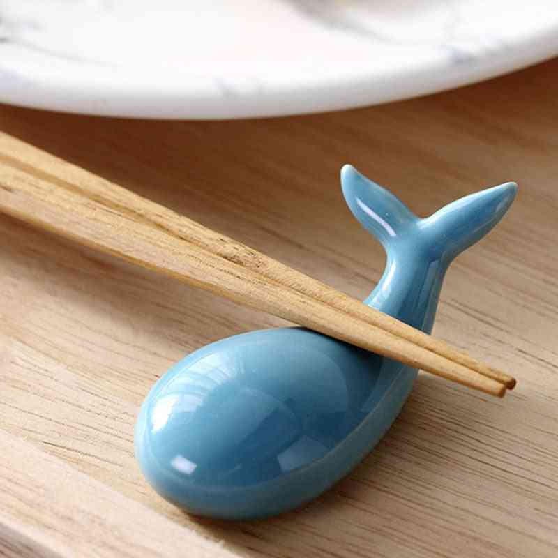 Lucky Whale Ceramic Chopsticks Holder