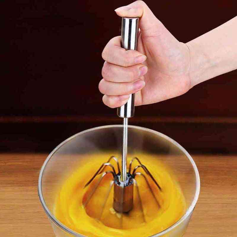 Stainless Steel, Rotary Semiautomatic, Handheld Mixer Tool For Kitchen Cooking