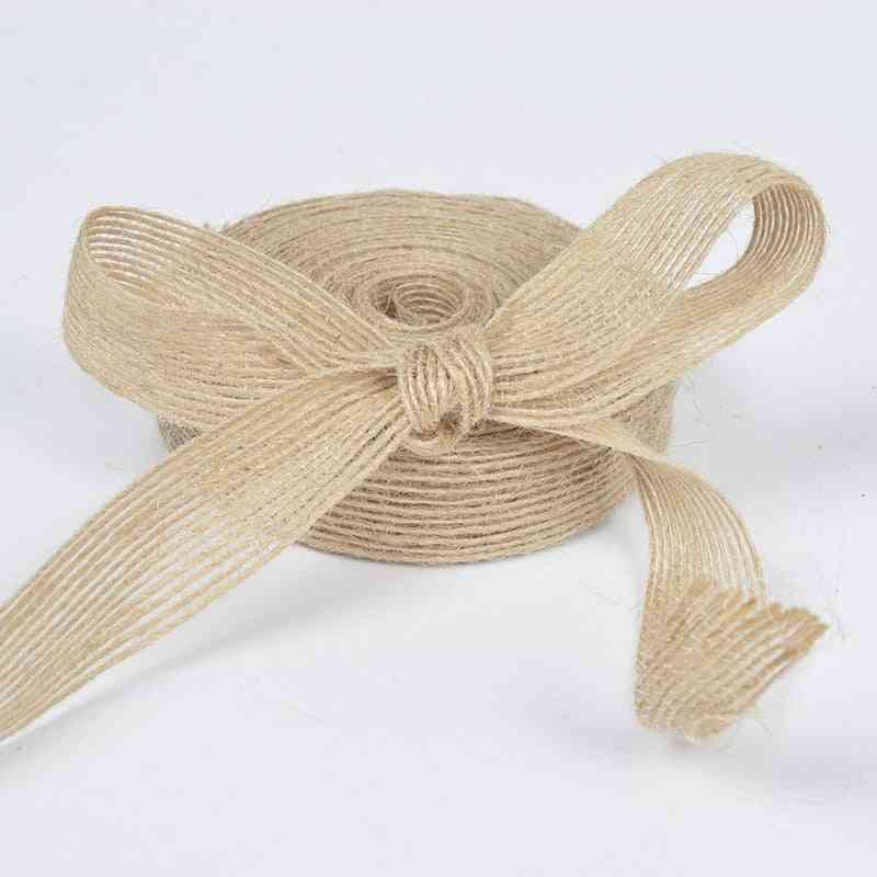 5m Natural Hemp Rope, Ribbon Roll Burlap For Wedding Party Supplies Decoration