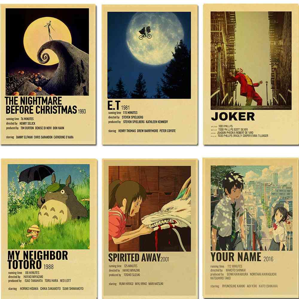 Vintage klassisk film tv-show et / pulp fiction / the shining retro poster wall stickers