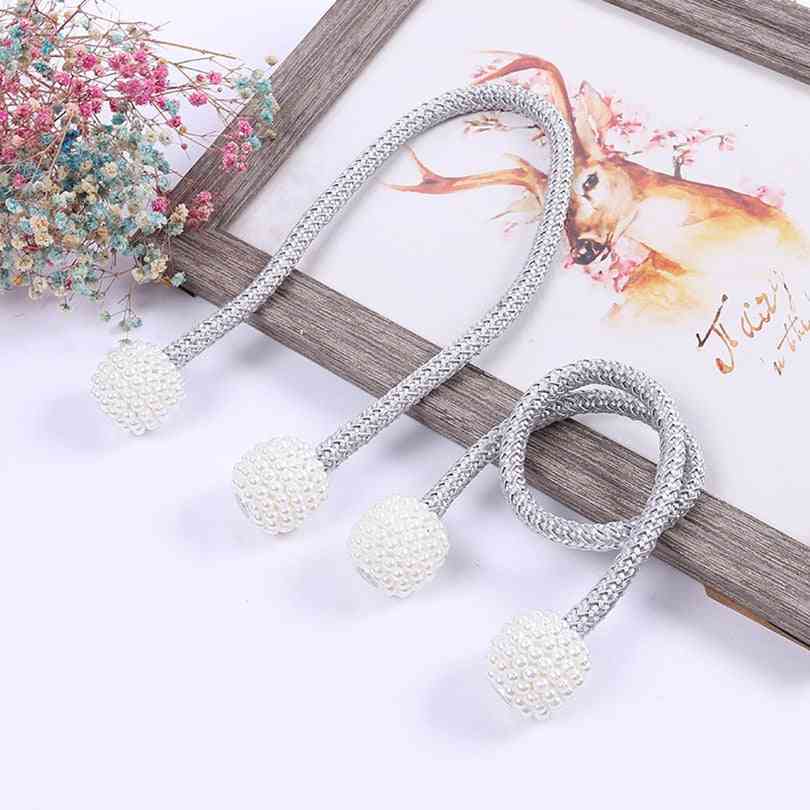 Cinturini magnetici con perle a sfera semplice clip con fibbia per tende tessuta