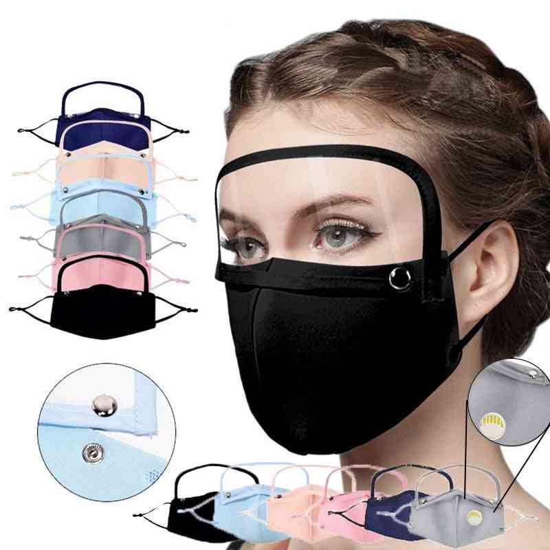 מגן פנים נגד ערפל עמיד בפני אבק לשימוש חוזר עם מגן פנים שניתן להסרה