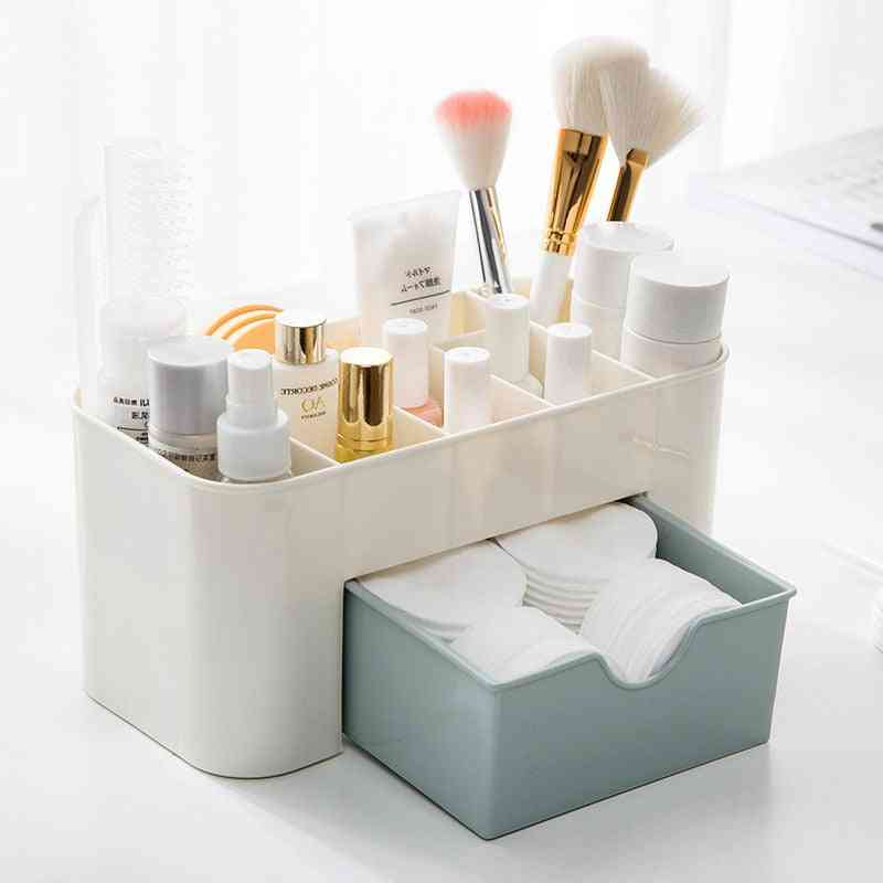 Plastic Makeup Organizer, Brush Storage Box With Drawer